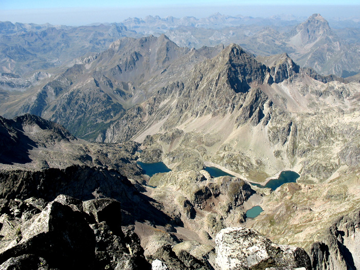Lacs d'Arriel depuis le sommet du Balatous