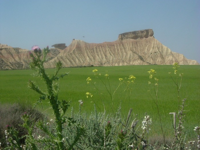 Bardenas Reales Paysage entre Castillo de Penaflor et Castildetierra