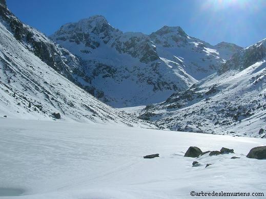 Lac d'Estom sous la neige