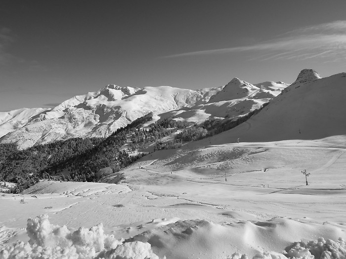 Hautacam dans les Pyrnes le jour de l'an