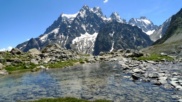 Lac de Tuckett lors de la randonne au Glacier Blanc