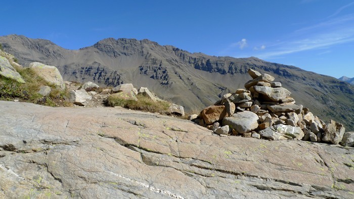 Cairn sur la monte au lac Palluel