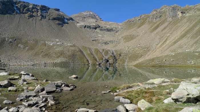 Arrive au Lac Palluel, Alpes, depuis Dormillouse
