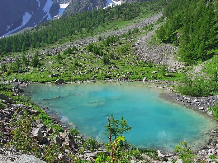 Lac de la Douche, Alpes, randonne au lac du Glacier d'Arsine