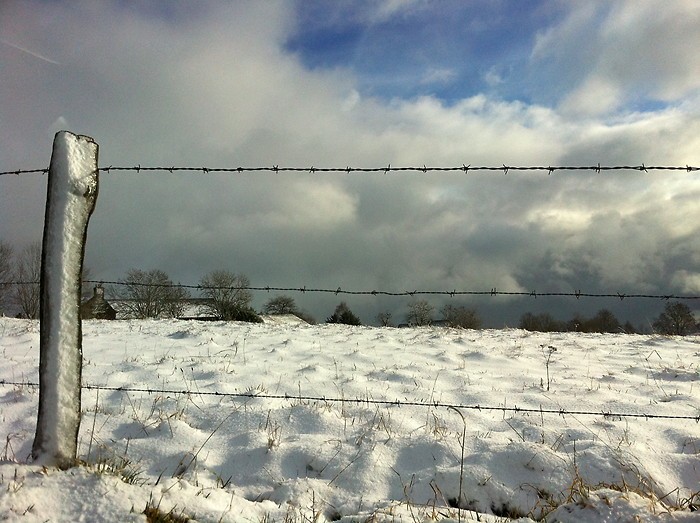 Neige prs de Laguiole, Aveyron