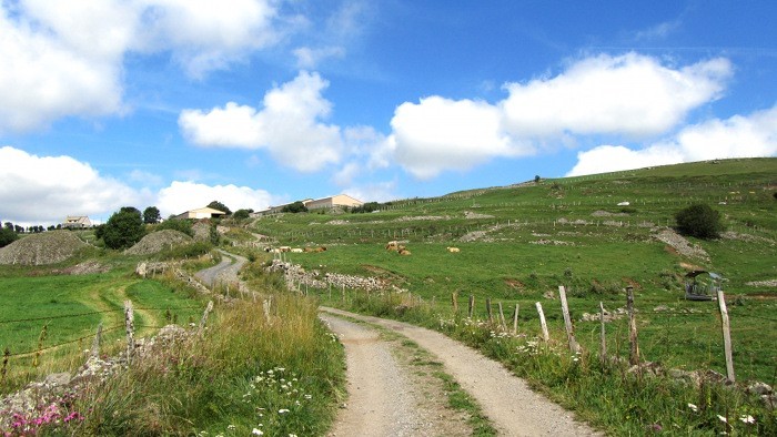 Sur le PR en randonne vers la Cascade du Droc, Aubrac