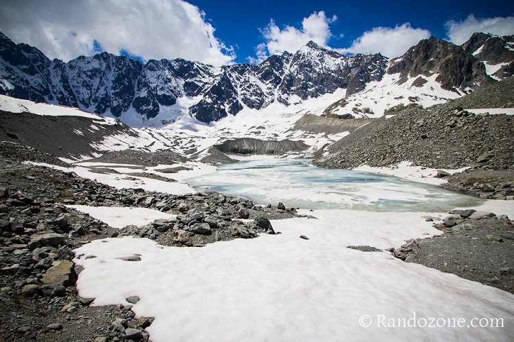 Lac du Glacier d'Arsine depuis le Casset