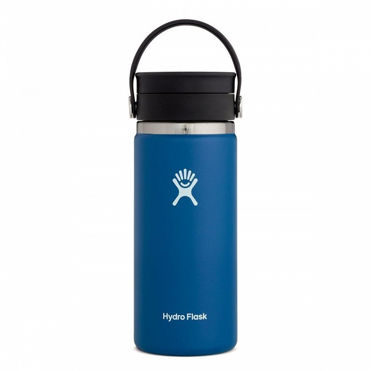 Gourde Hydroflask 16 oz Coffee with Flex Sip Lid couleur cobalt