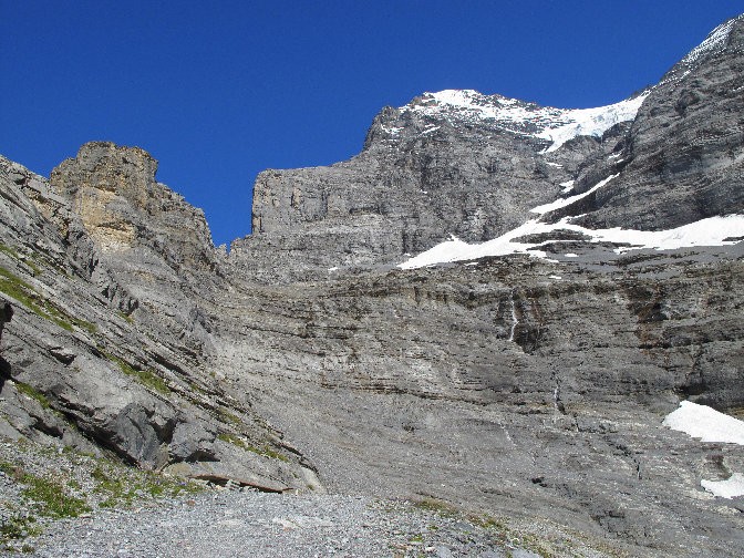 En bas de la face ouest de l'Eiger
