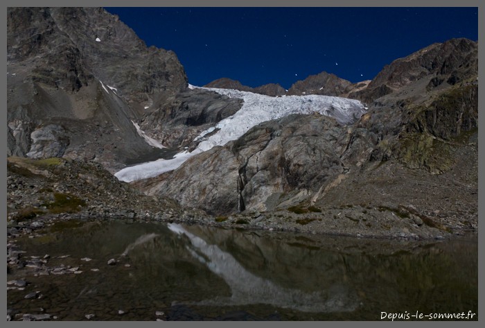 Glacier Blanc depuis le lac Tuckett