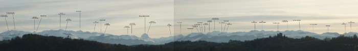 Panoramique identifi autours du pic du Midi