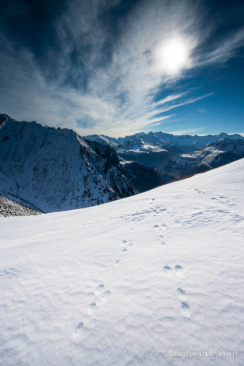 Monte au Bergons en hiver