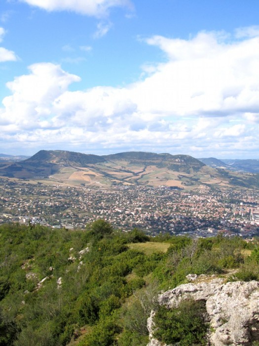 Millau vu depuis l'aire de Vision de Brunas