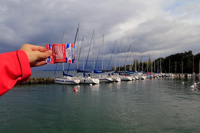 Mulebar devant le port d'Yvoire