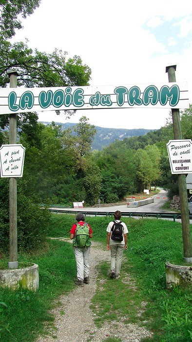 Dpart de la randonne de La Voie du Tram