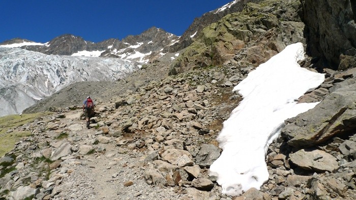 Direction le Glacier Blanc dans les Alpes
