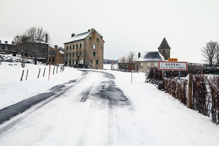 Village d'Aubrac sous la neige