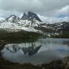 Pic du Midi d'Ossau vu d'un petit lac frontière