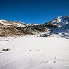 Lac de Coueyla-Gran avec de la neige