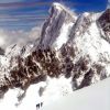 Corde dans les Alpes, en direction de l'Aiguille du Midi