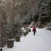 Monte dans la neige vers le lac de l'Oule