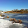 Lac gel sur l'Aubrac, entre Laguiole et le village d'Aubrac