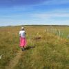 Randonneuse  ct du Signal de Mailhebiau, Aubrac en randonne pdestre