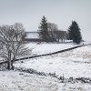 Paysage d'Aubrac sous la neige