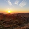 Soleil couchant sur le village d'Aubrac