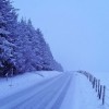 La nuit tombe, la route est blanche