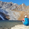 Contemplation au bord du lac Merlet suprieur