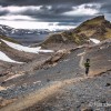 Progression difficile sur le sentier du Laugavegur
