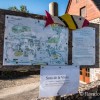 Dpart de la rando  la mairie de Brommat