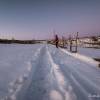 Superbe lumire dans la neige aprs le coucher du soleil