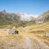 Dpart de la randonne avec en face le massif du Vignemale