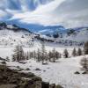 En arrivant au lac d'Allos dans la neige