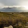 Vue sur la mer depuis la monte sur la piste