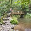 Une des passerelles dans les gorges de la Jordanne