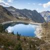 Au dessus du lac dets Coubous et son grand barrage qu'il est possible de traverser