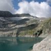 Lac du Portillon, glacier seuil de La Baque