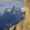 En soire, vue sur le Wetterhorn (3692 m)