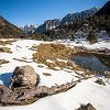 Randonne dans la neige dans la valle du Marcadau