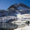 Monte en raquettes  neige au lac dets Coubous