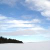 Eclaircie sur le plateau de l'Aubrac enneig