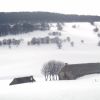 Un buron sous la neige d'Aubrac