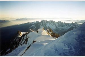 Vue depuis le sommet du Mont Blanc