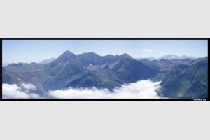 Panoramique du pic du midi de bigorre depuis le Montaigu