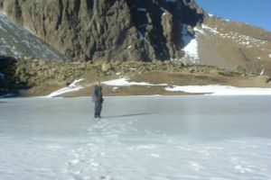 Promenade sur le lac de Pombie glac