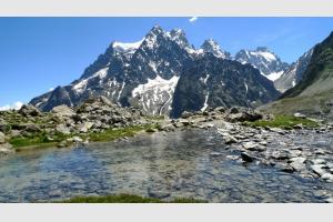 Lac de Tuckett lors de la randonne au Glacier Blanc