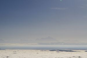 Mont Blanc en arrire plan pendant la monte au Reculet